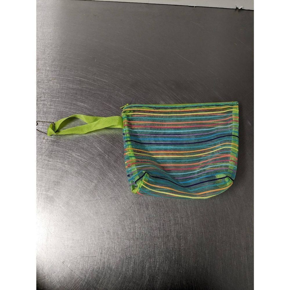 Green Rainbow Beach Shopping Tote Shoulder Bag Large 20"X16" with Smaller Matchi - Picture 9 of 12